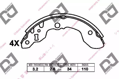 Комлект тормозных накладок DJ PARTS BS1397